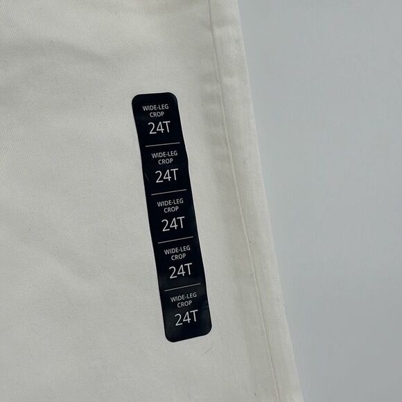 NWT J. Crew Womens Ivory Mid-Rise Frayed Hem Wide Leg Crop Pants Size 24T - Picture 6 of 9